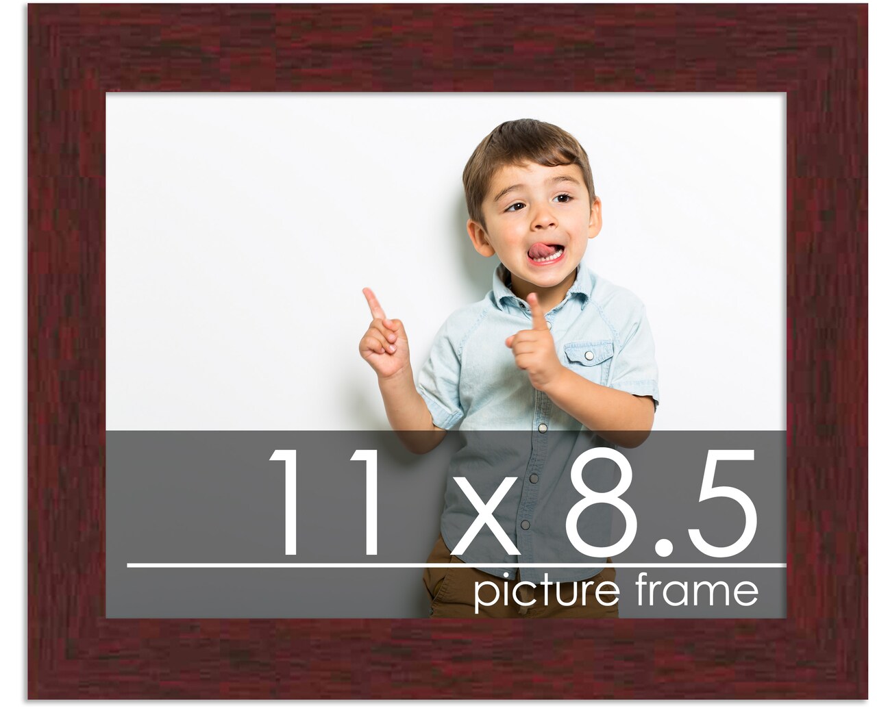 11x8.5 Solid Wood Picture Frame with UV-Resistant Acrylic & Acid-Free Backing, Available in 6 Finishes: Matte Black, Matte White, Metallic Bronze, Silver, Natural Wood Grain & Mahogany